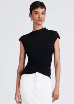 Women Derek Lam Tops<Sasha Cap Sleeve Ruched Tee