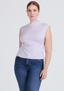 Women Derek Lam Tops<Sasha Cap Sleeve Ruched Tee
