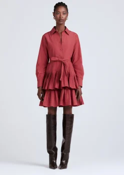 Women Derek Lam Dresses & Skirts<Sterling Long Sleeve Pleated Mini Dress