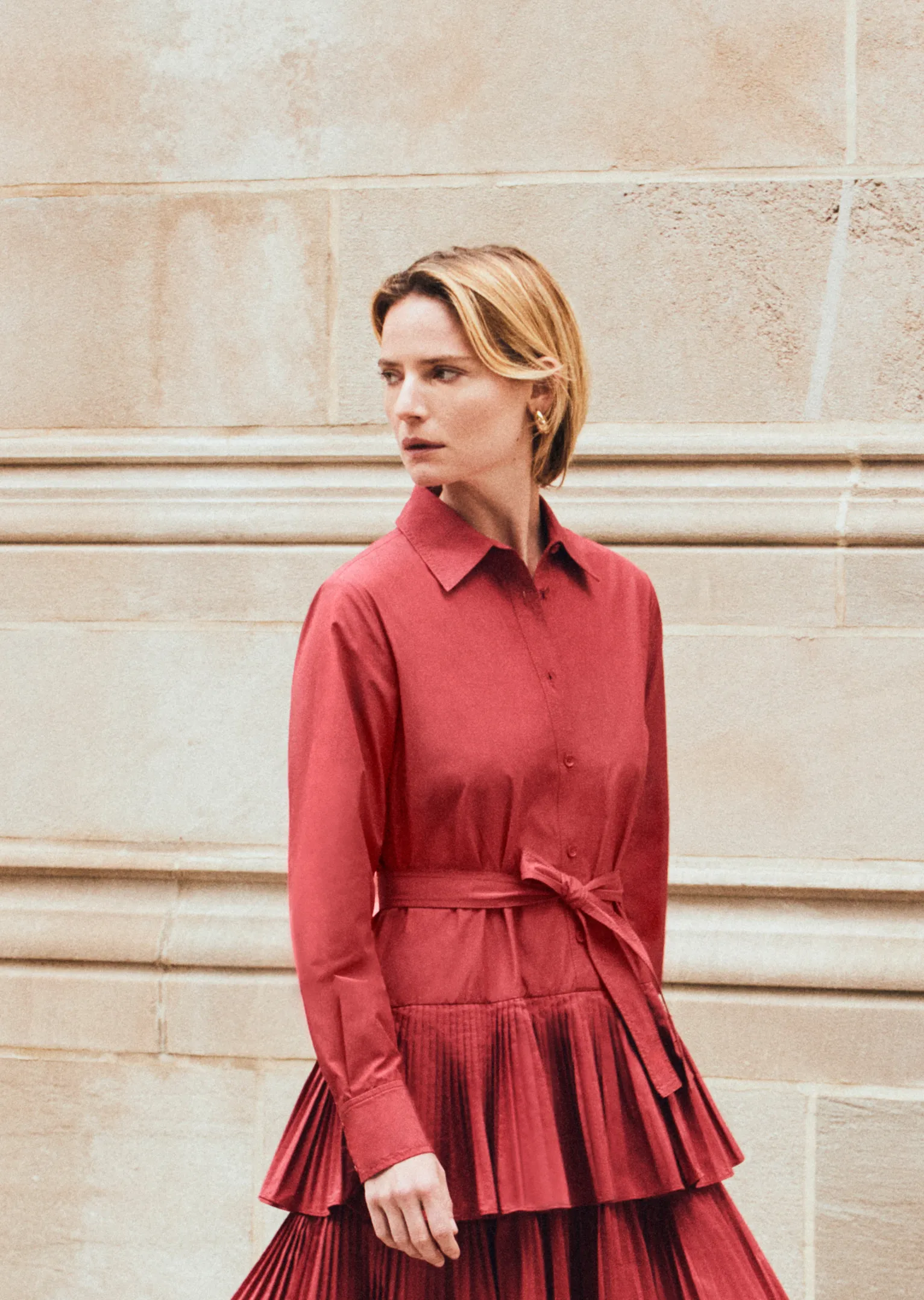 Women Derek Lam Dresses & Skirts<Sterling Long Sleeve Pleated Mini Dress