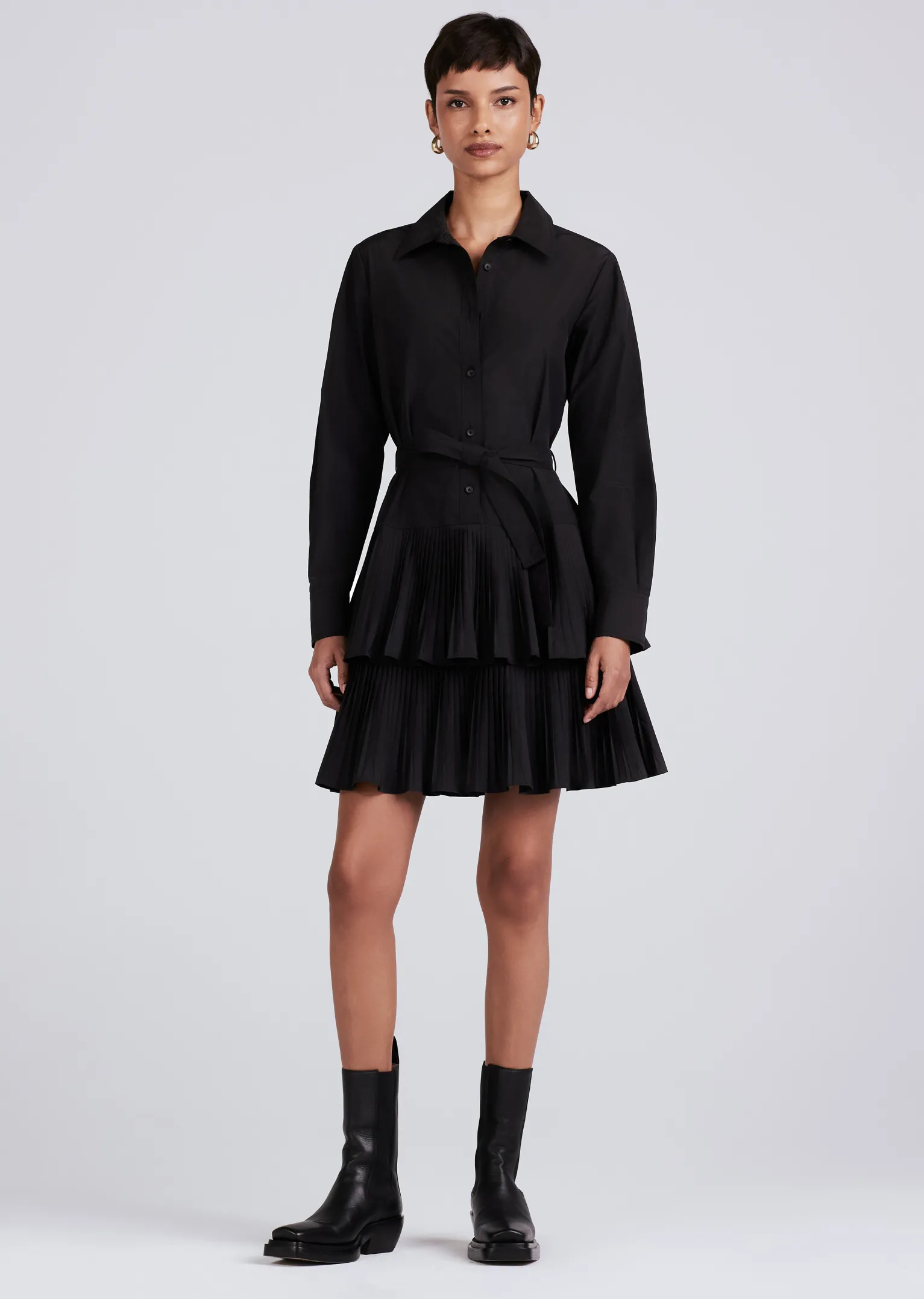 Women Derek Lam Dresses & Skirts<Sterling Long Sleeve Pleated Mini Dress