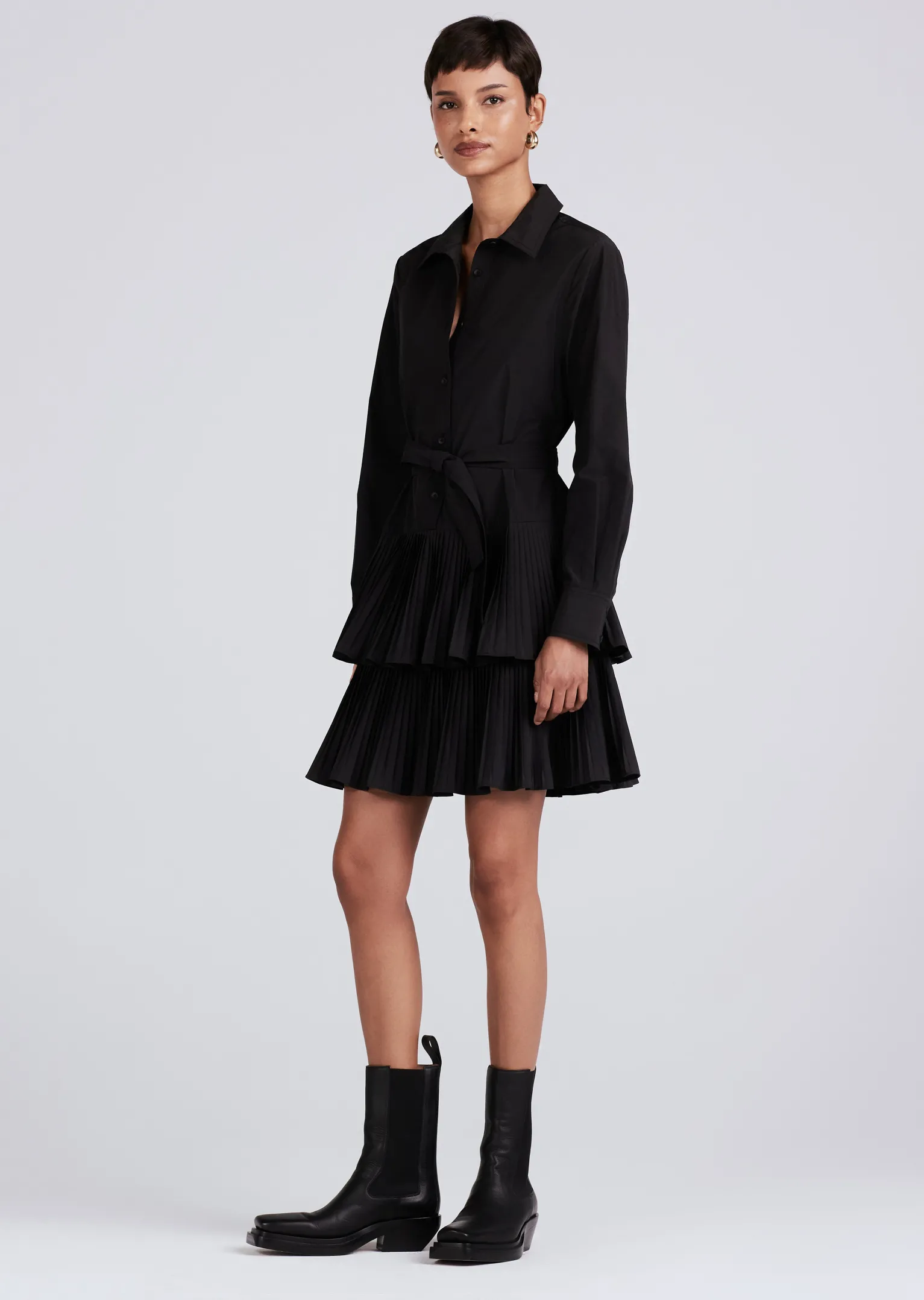 Women Derek Lam Dresses & Skirts<Sterling Long Sleeve Pleated Mini Dress