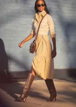 Women Derek Lam Dresses & Skirts<Tami Mixed Media Cardigan Shirt Dress