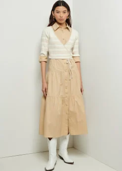 Women Derek Lam Dresses & Skirts<Tami Mixed Media Cardigan Shirt Dress