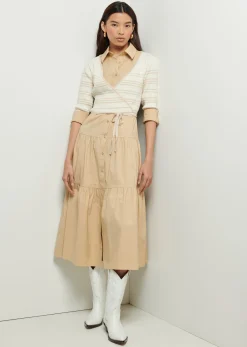 Women Derek Lam Dresses & Skirts<Tami Mixed Media Cardigan Shirt Dress