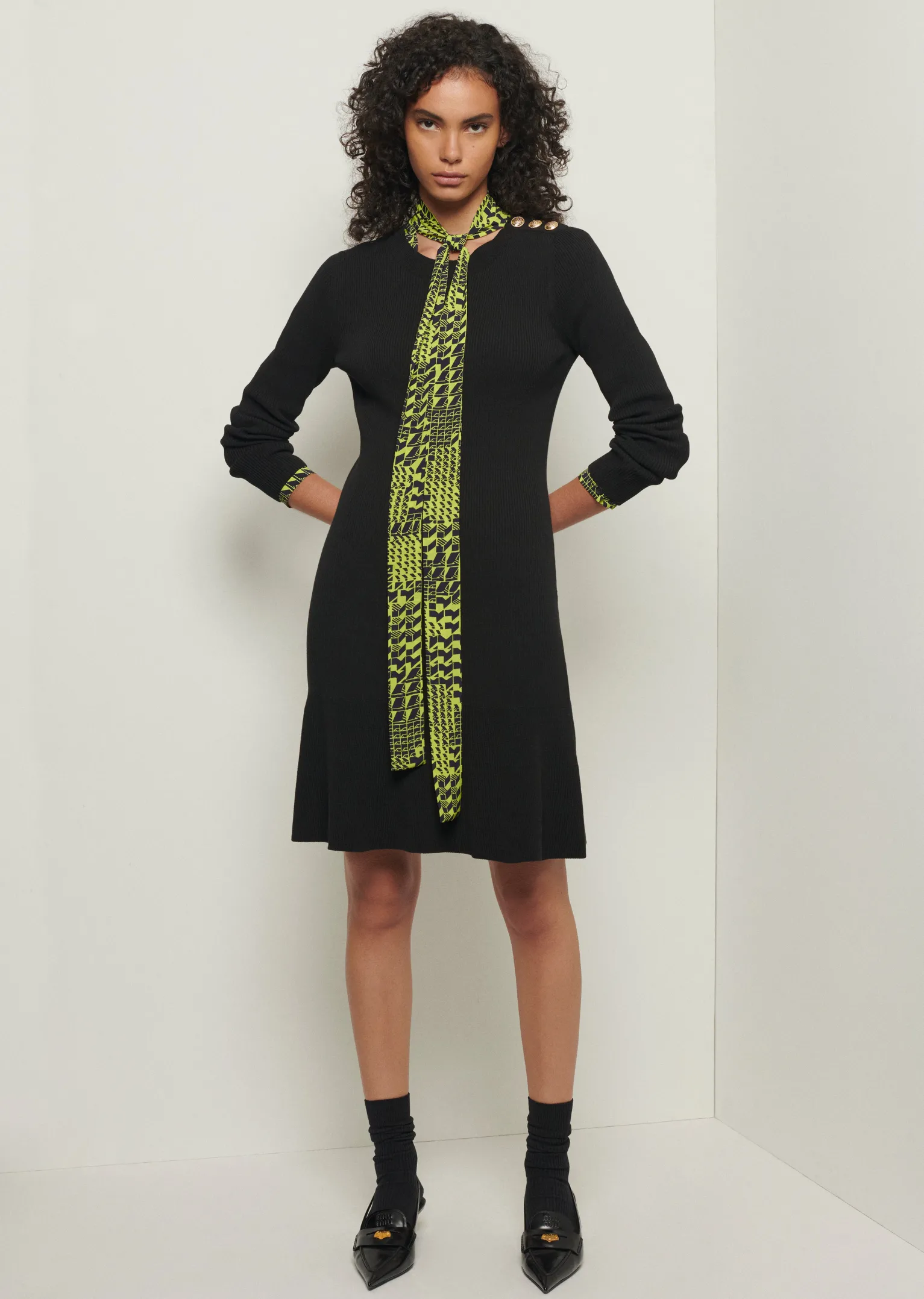 Women Derek Lam Dresses & Skirts<Vanessa Long Sleeve Flounce Hem Dress