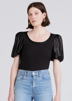 Women Derek Lam Tops<Willa Contrast Balloon Sleeve Top