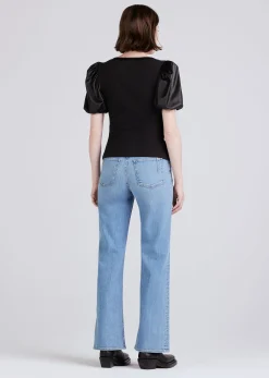 Women Derek Lam Tops<Willa Contrast Balloon Sleeve Top